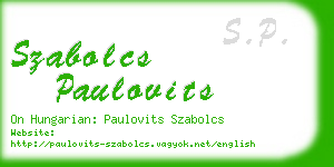 szabolcs paulovits business card